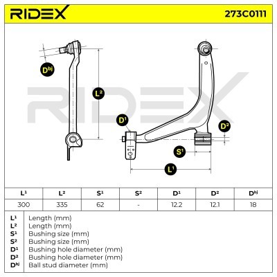 Querlenker RIDEX 273C0111 273C0111 - foto 8
