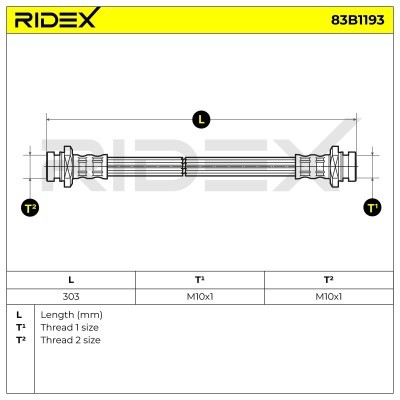 Bremsschlauch RIDEX 83B1193 83B1193 - foto 6
