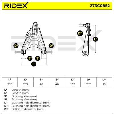 Querlenker RIDEX 273C0852 273C0852 - foto 5