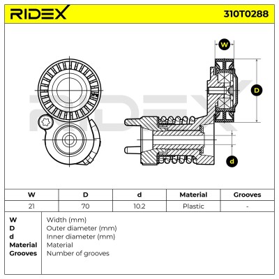 Spannarm Keilrippenriemen RIDEX 310T0288 310T0288 - foto 6