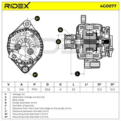 Generator RIDEX 4G0077 4G0077 - foto 8