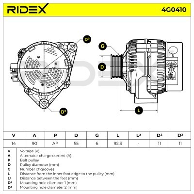 Generator RIDEX 4G0410 4G0410 - foto 5