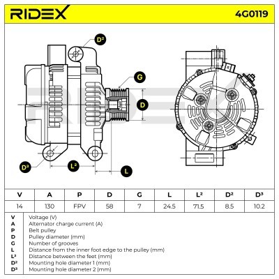 Generator RIDEX 4G0119 4G0119 - foto 6