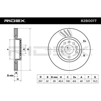Bremsscheibe RIDEX 82B0017 82B0017 - foto 7