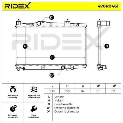Kühler, Motorkühlung RIDEX 470R0461 470R0461 - foto 8