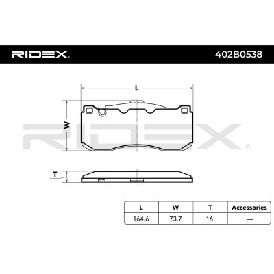 Bremsbeläge Satz RIDEX 402B0538 402B0538 - foto 3