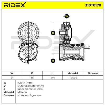 Spannarm Keilrippenriemen RIDEX 310T0178 310T0178 - foto 6