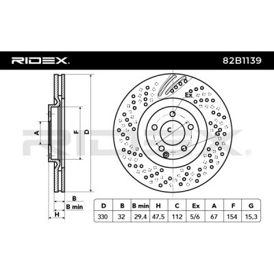 Bremsscheibe RIDEX 82B1139 82B1139 - foto 3