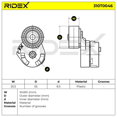 Spannarm Keilrippenriemen RIDEX 310T0046 310T0046 - foto 6
