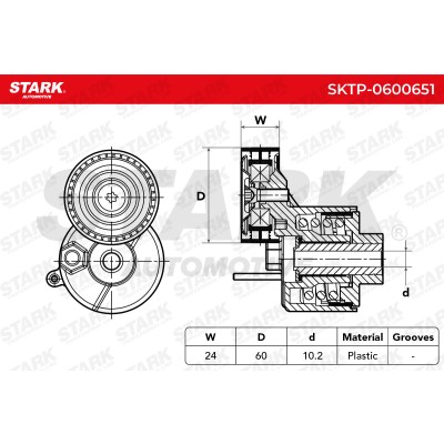 Spannarm Keilrippenriemen Stark SKTP-0600651 SKTP-0600651 - foto 6