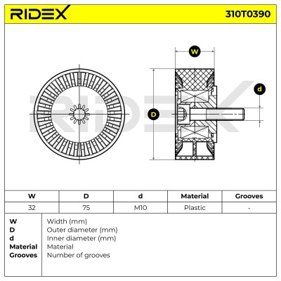 Spannarm Keilrippenriemen RIDEX 310T0390 310T0390 - foto 6