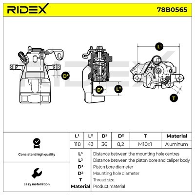 Bremssattel RIDEX 78B0565 78B0565 - foto 5