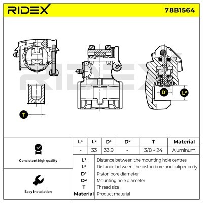 Bremssattel RIDEX 78B1564 78B1564 - foto 5
