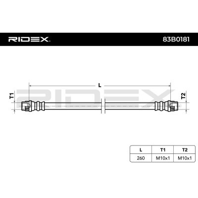 Bremsschlauch RIDEX 83B0181 83B0181 - foto 5