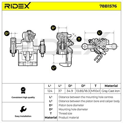 Bremssattel RIDEX 78B1576 78B1576 - foto 6