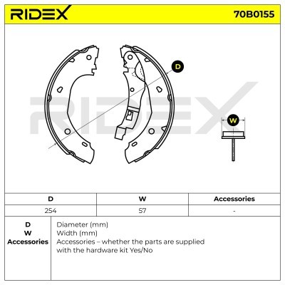 Bremsbeläge Satz RIDEX 70B0155 70B0155 - foto 4