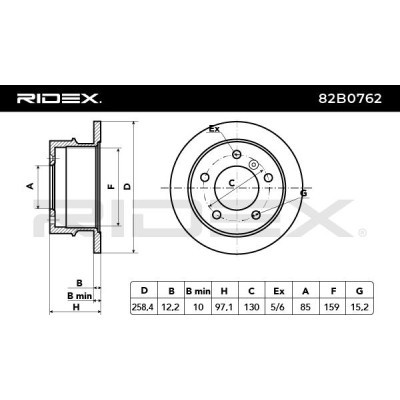 Bremsscheibe RIDEX 82B0762 82B0762 - foto 4