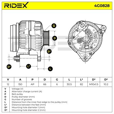 Generator RIDEX 4G0828 4G0828 - foto 5