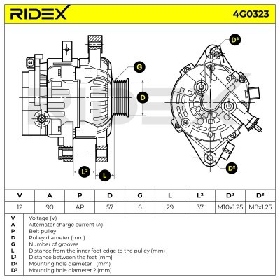 Generator RIDEX 4G0323 4G0323 - foto 10