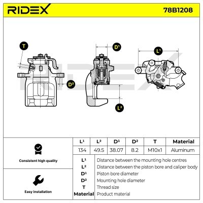 Bremssattel RIDEX 78B1208 78B1208 - foto 5