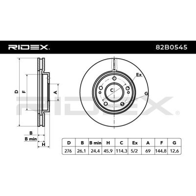 Bremsscheibe RIDEX 82B0545 82B0545 - foto 3