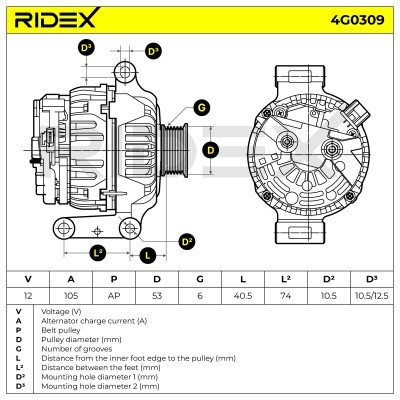 Generator RIDEX 4G0309 4G0309 - foto 5
