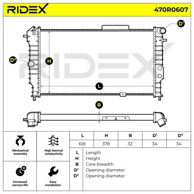 Kühler, Motorkühlung RIDEX 470R0607 470R0607 - foto 5