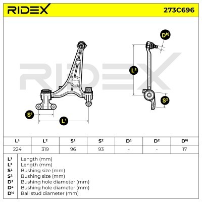 Querlenker RIDEX 273C0696 273C0696 - foto 7