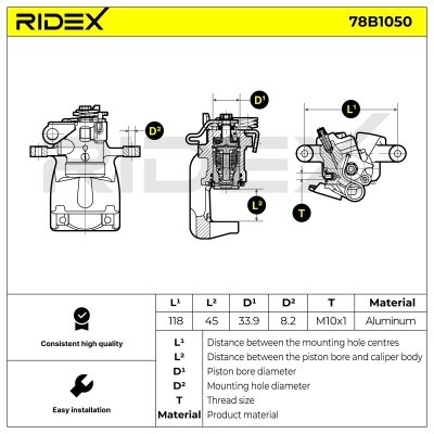 Bremssattel RIDEX 78B1050 78B1050 - foto 5
