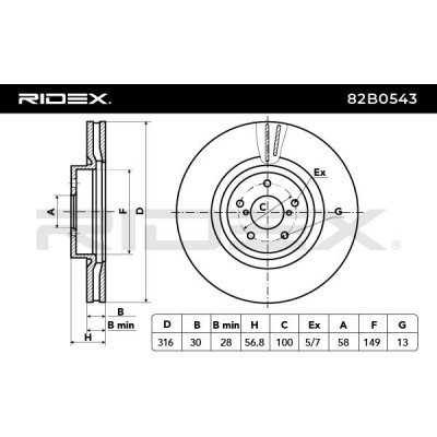 Bremsscheibe RIDEX 82B0543 82B0543 - foto 3