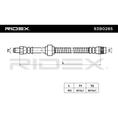 Bremsschlauch RIDEX 83B0285 83B0285 - foto 3