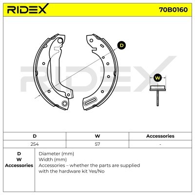 Bremsbeläge Satz RIDEX 70B0160 70B0160 - foto 5