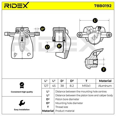 Bremssattel RIDEX 78B0192 78B0192 - foto 6