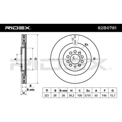 Bremsscheibe RIDEX 82B0781 82B0781 - foto 3