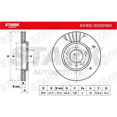 Bremsscheibe Stark SKBD-0020160 SKBD-0020160 - foto 8