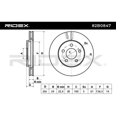 Bremsscheibe RIDEX 82B0847 82B0847 - foto 4