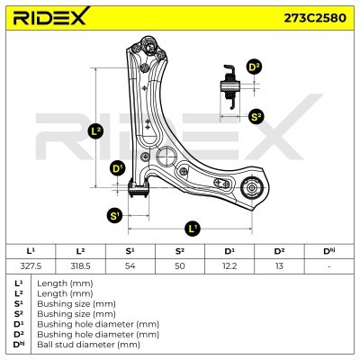Querlenker RIDEX 273C2580 273C2580 - foto 8