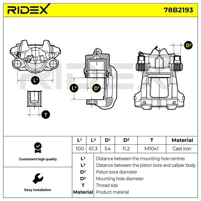 Bremssattel RIDEX 78B2193 78B2193 - foto 6