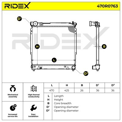 Kühler, Motorkühlung RIDEX 470R0763 470R0763 - foto 5