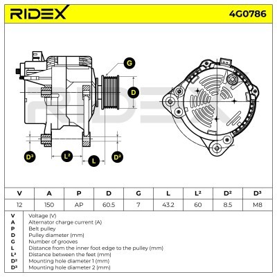 Generator RIDEX 4G0786 4G0786 - foto 7