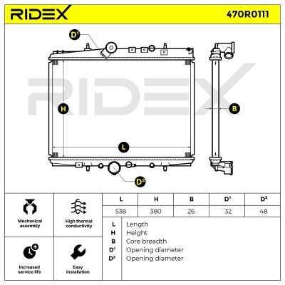Kühler, Motorkühlung RIDEX 470R0111 470R0111 - foto 3