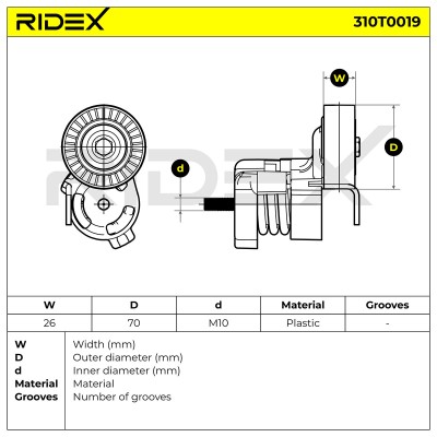 Spannarm Keilrippenriemen RIDEX 310T0019 310T0019 - foto 6