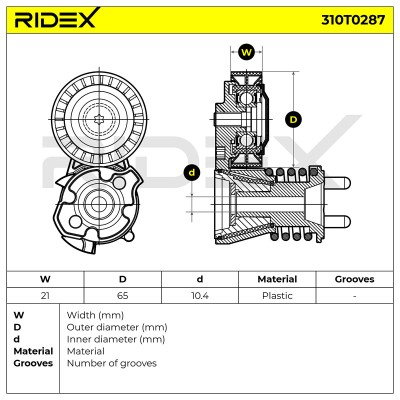 Spannarm Keilrippenriemen RIDEX 310T0287 310T0287 - foto 6