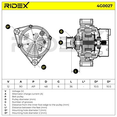 Generator RIDEX 4G0027 4G0027 - foto 6