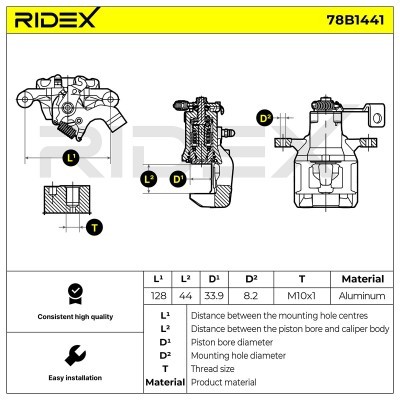 Bremssattel RIDEX 78B1441 78B1441 - foto 7
