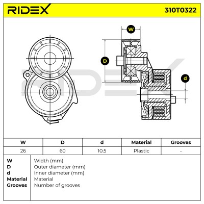 Spannarm Keilrippenriemen RIDEX 310T0322 310T0322 - foto 6
