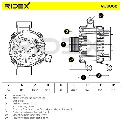 Generator RIDEX 4G0068 4G0068 - foto 5