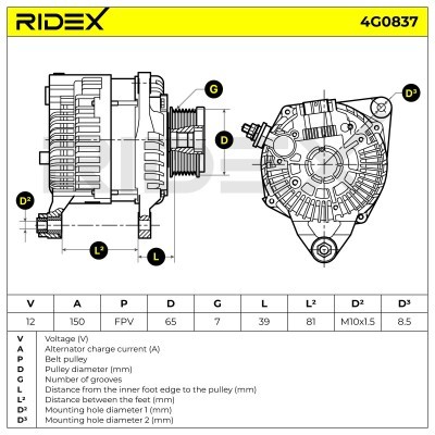 Generator RIDEX 4G0837 4G0837 - foto 7