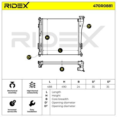Kühler, Motorkühlung RIDEX 470R0881 470R0881 - foto 10