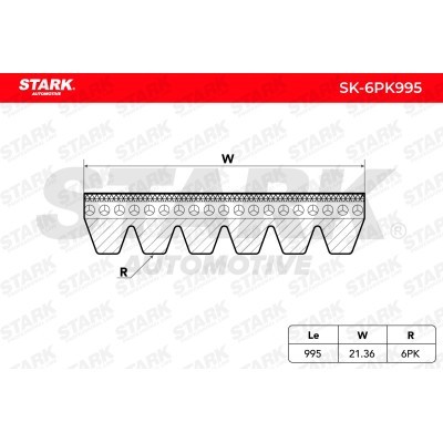 Keilrippenriemen Stark SK-6PK995 SK-6PK995 - foto 2